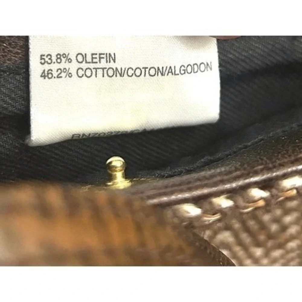Liz Claiborne Woven Small Crossbody Bag Brown Tan Olefin Cotton Blend Purse